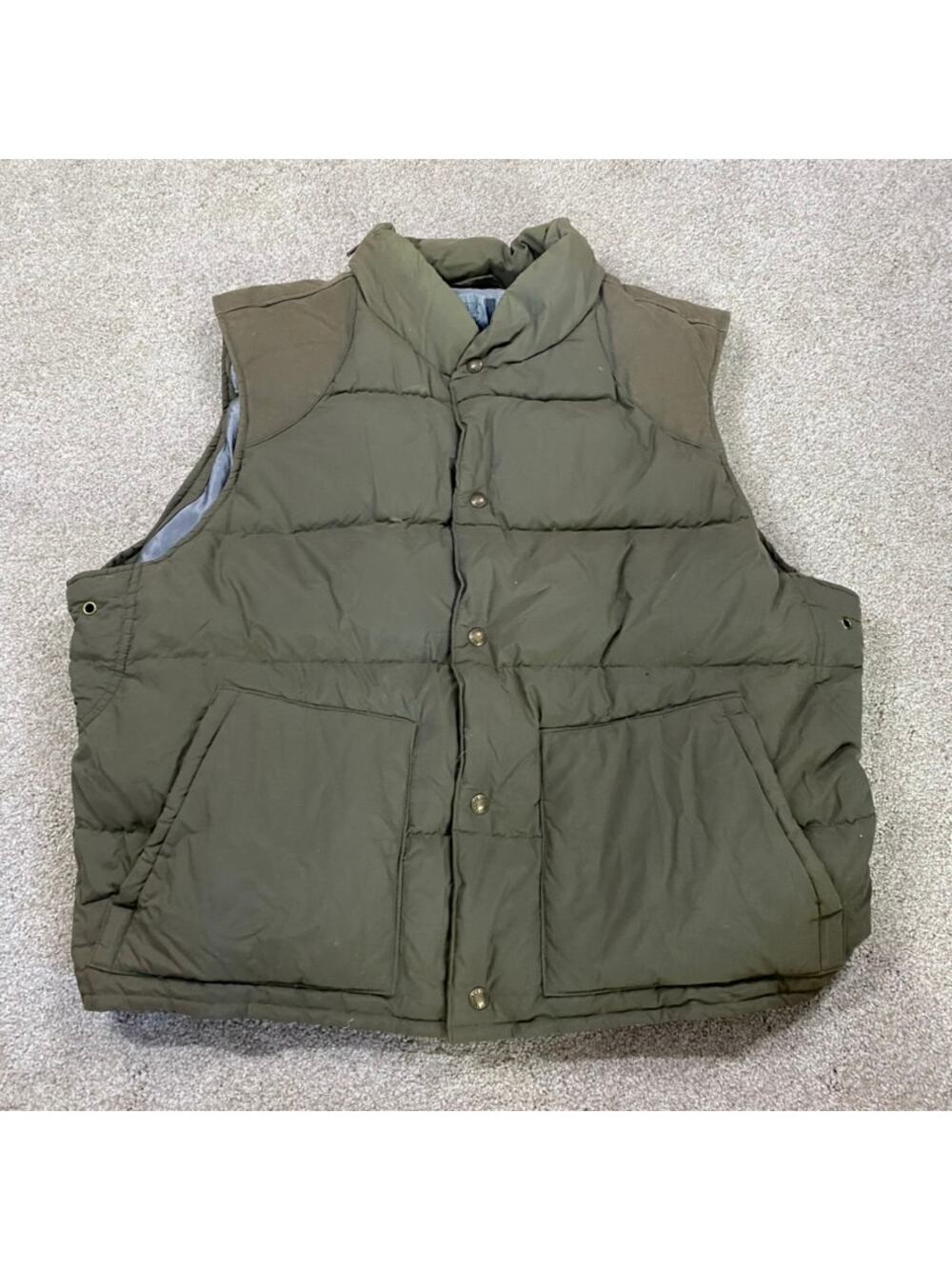 VTG Gap Puffer Vest Mens L Full Zip Gorpcore Down Green Warm 90s Outdoor Ski